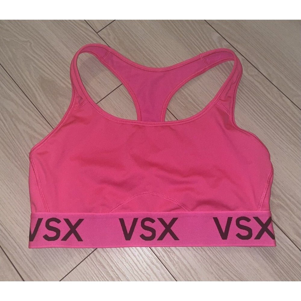 Victorias Secret VSX Sport Sports Bra Racerback Womens M Medium Pink - Picture 2 of 5